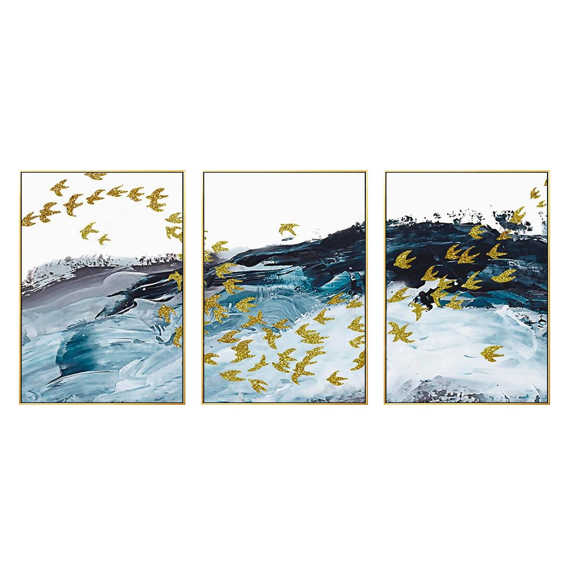 Abstract schilderij set van 3 muurkunst ingelijste muurkunst schilderij op canva #18