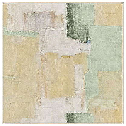 Abstract Textured Painting Beige Green Original Painting On Canvas, Square Wall  #8