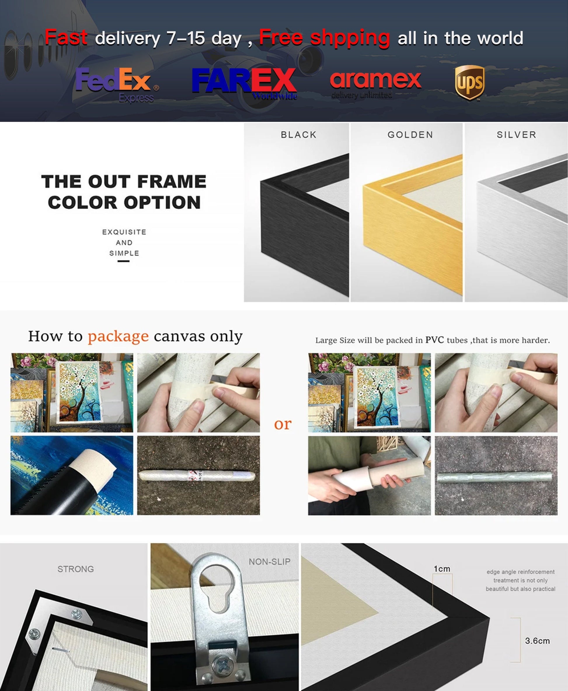 Abstracte muurkunst drieluik aquarel: roze gouden mistige muurkunst, 3-delig can #7