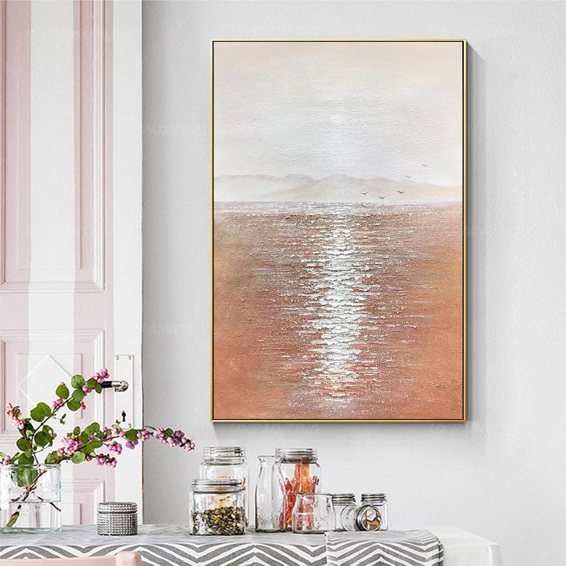 Abstracte zeegezichten schilderijen op canvas moderne muur kunst Boho kunst aan  #3