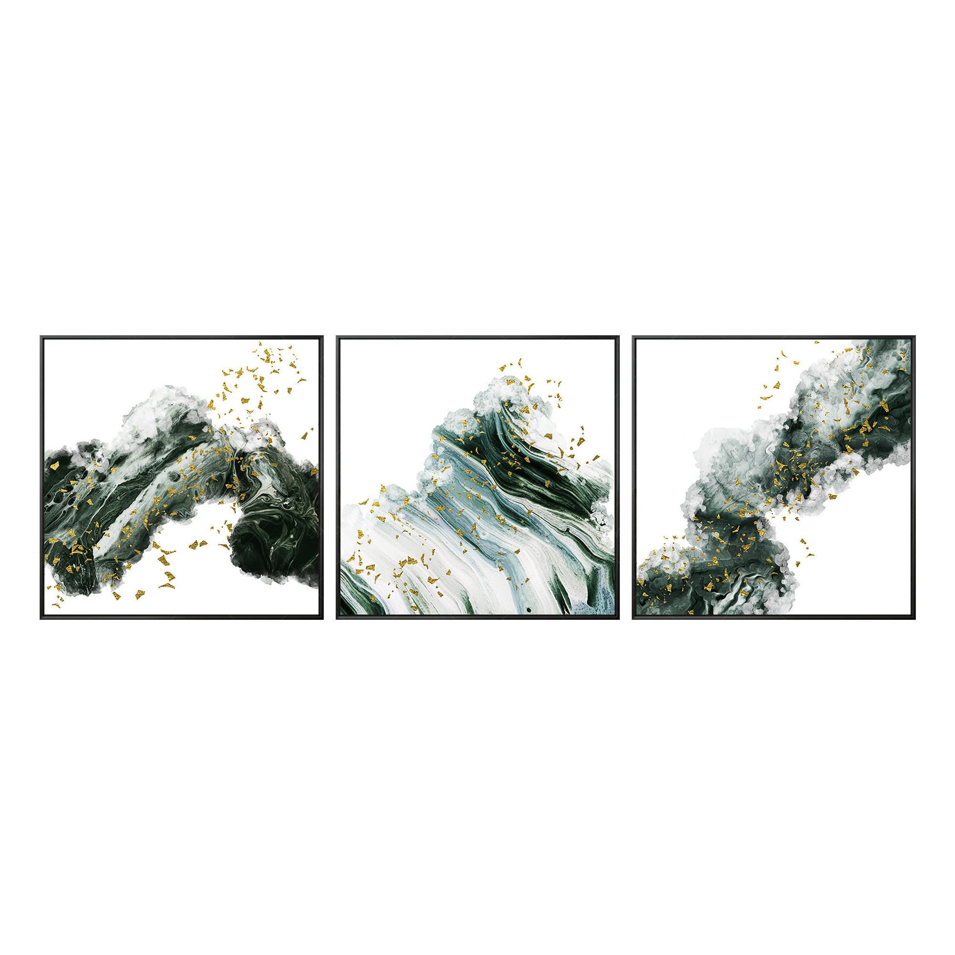 Acrylgietschilderij Ingelijst schilderij wolkschildering Set van 3 muurkunst Abs #17