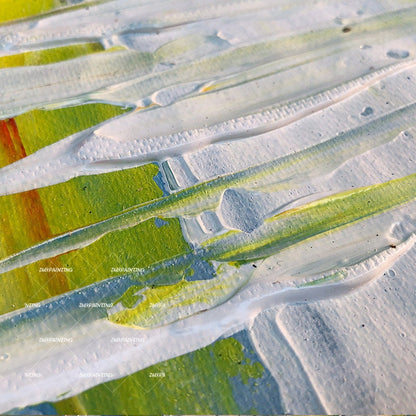 Acrylschilderij abstract stadsgezicht: canvaskunst getextureerd zeegezicht #17