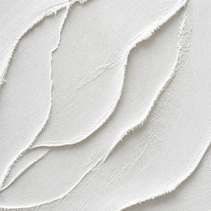 AEGEAN CALM: Minimalist White Textured Wabi Sabi Wall Art Set | rectangular format, hand-painted canvas edge