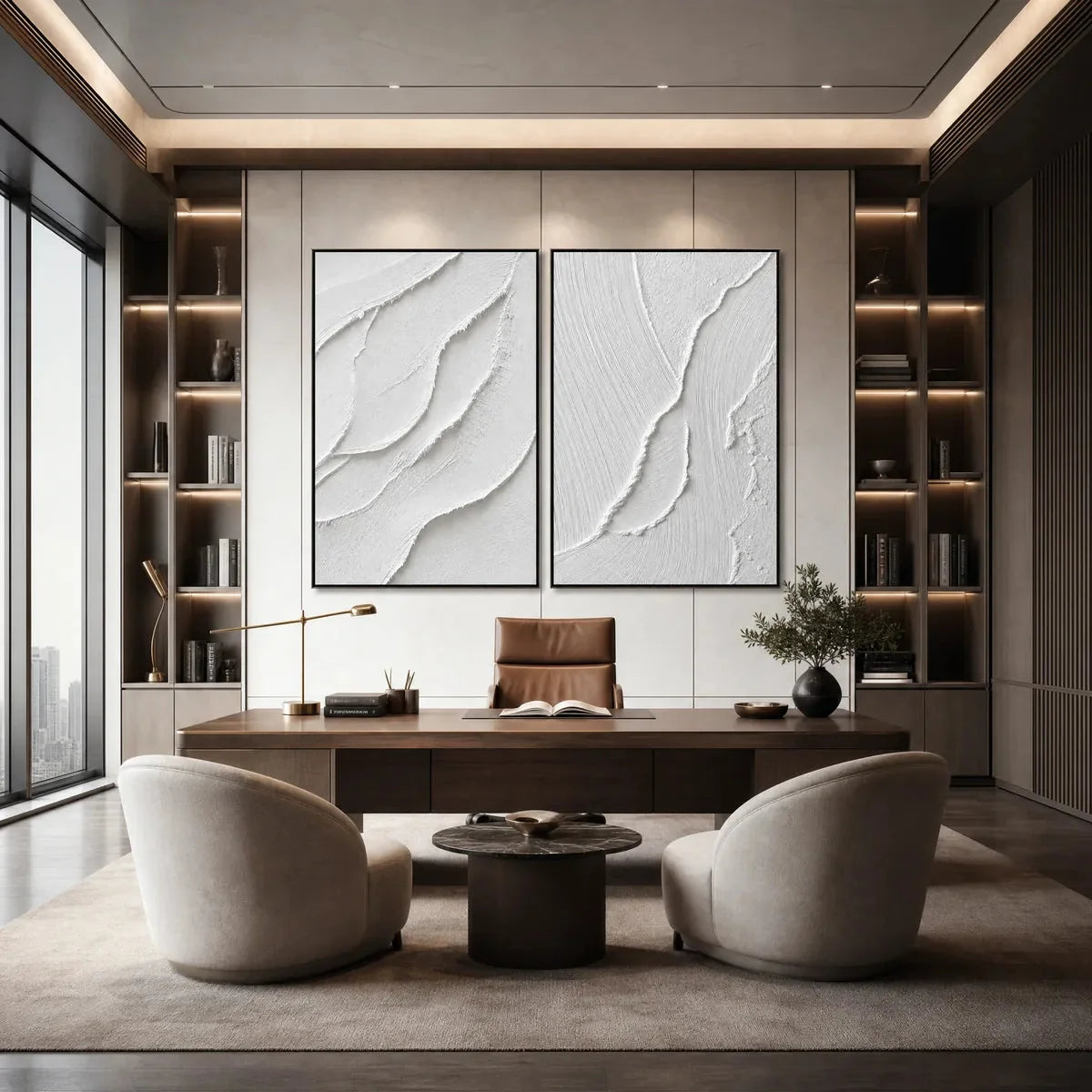 AEGEAN CALM: Minimalist White Textured Wabi Sabi Wall Art Set | wabi sabi minimalist mood, soft natural light studio shot