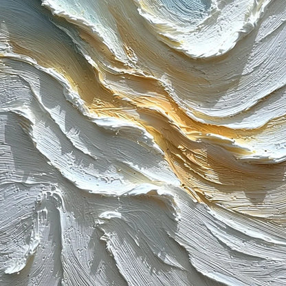AEGEAN CREST: Textured Abstract Seascape Oil Painting | rolled canvas, ready for custom framing