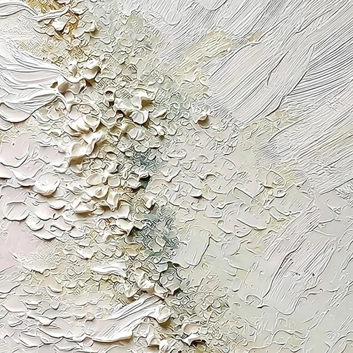AEGEAN FOAM: Heavily Textured Wabi Sabi Abstract Painting | rolled canvas, ready for custom framing