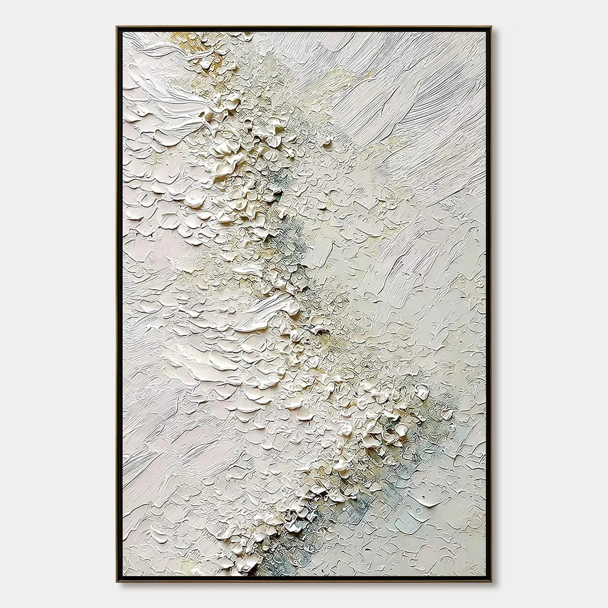 Aegean Foam blue abstract painting, hand-painted by UArtShow