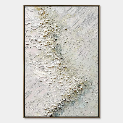 Aegean Foam blue abstract painting, hand-painted by UArtShow
