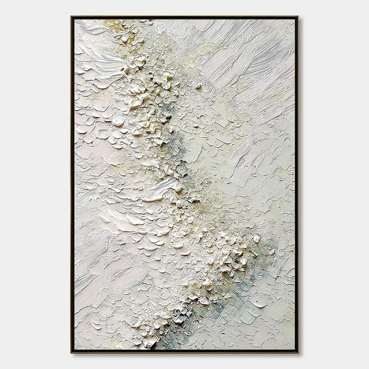 Aegean Foam blue abstract painting, hand-painted by UArtShow