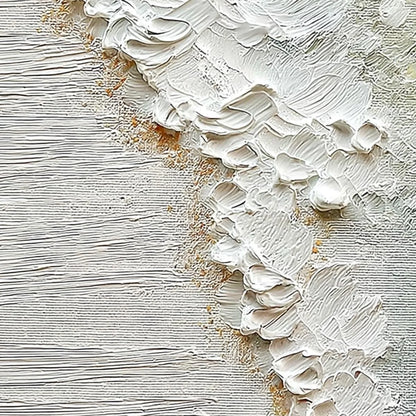 AEGEAN FOAM: Textured Wabi Sabi Abstract Ocean Art | rectangular format, hand-painted canvas edge
