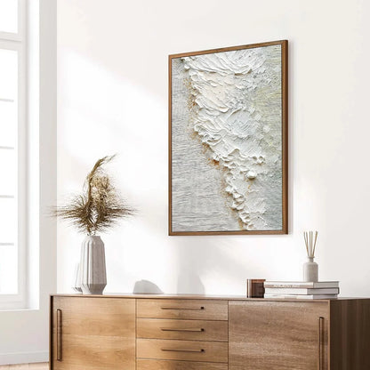AEGEAN FOAM: Textured Wabi Sabi Abstract Ocean Art | blue palette, original bedroom art