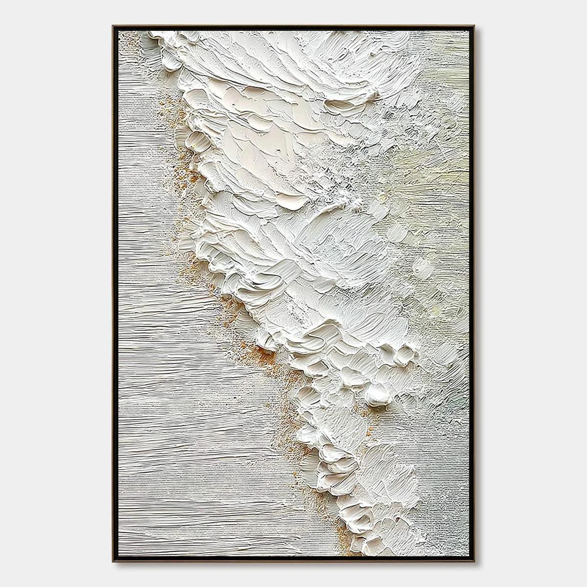 Aegean Foam blue abstract painting, hand-painted by UArtShow