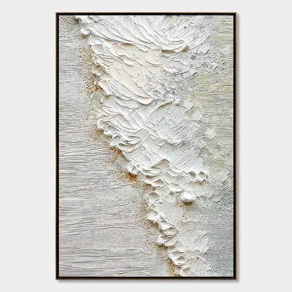 Aegean Foam blue abstract painting, hand-painted by UArtShow