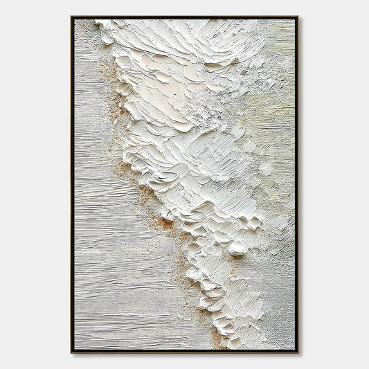 Aegean Foam blue abstract painting, hand-painted by UArtShow