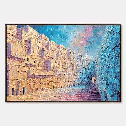 Aegean Passage blue abstract painting, hand-painted by UArtShow