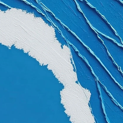AEGEAN TIDE: Textured Impasto Abstract Seascape Painting | rolled canvas, ready for custom framing
