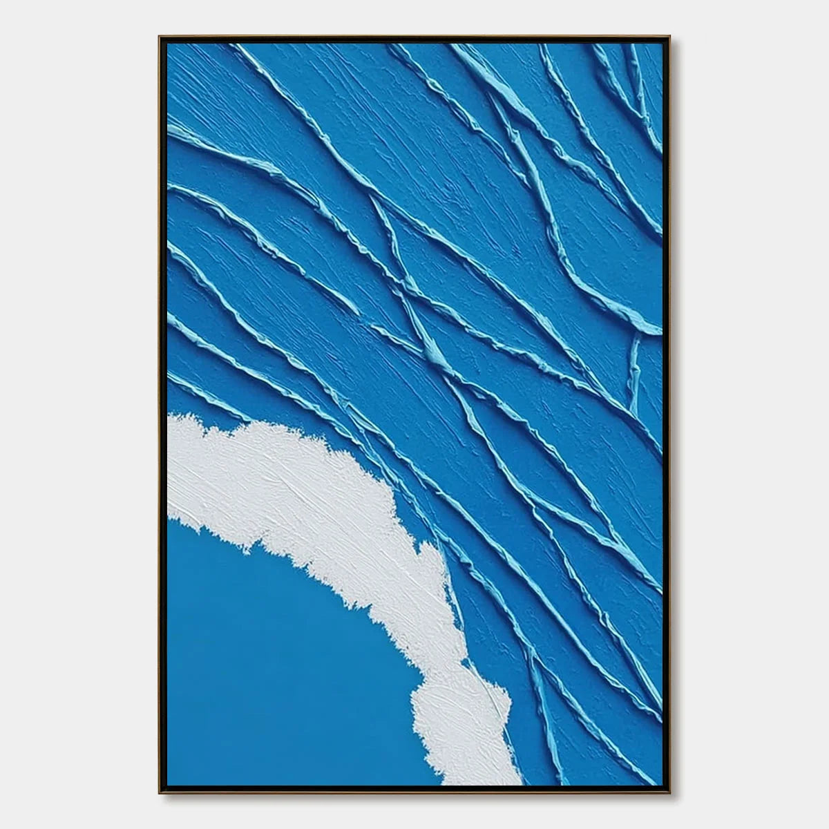 Aegean Tide blue abstract painting, hand-painted by UArtShow