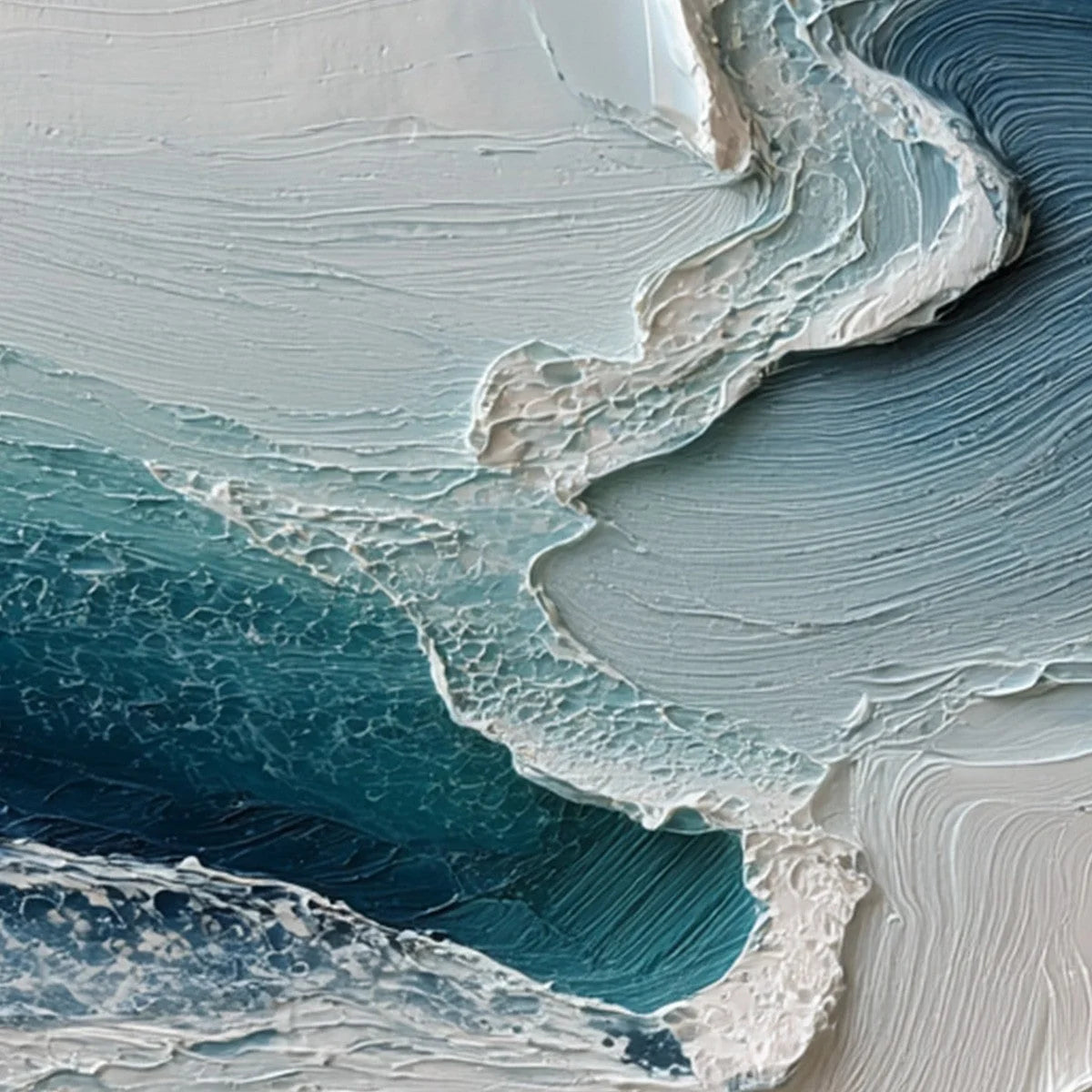 AEGEAN TIDE: Textured Wabi Sabi Abstract Seascape Painting | rolled canvas, ready for custom framing
