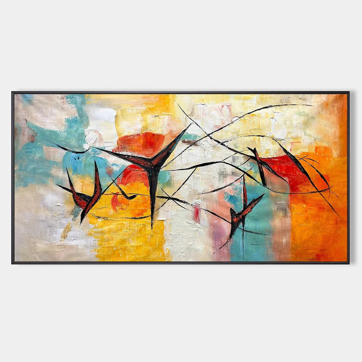 Aerial Dance abstract oil painting, hand-painted by UArtShow