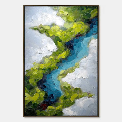 Aerial Reverie impasto painting, hand-painted by UArtShow