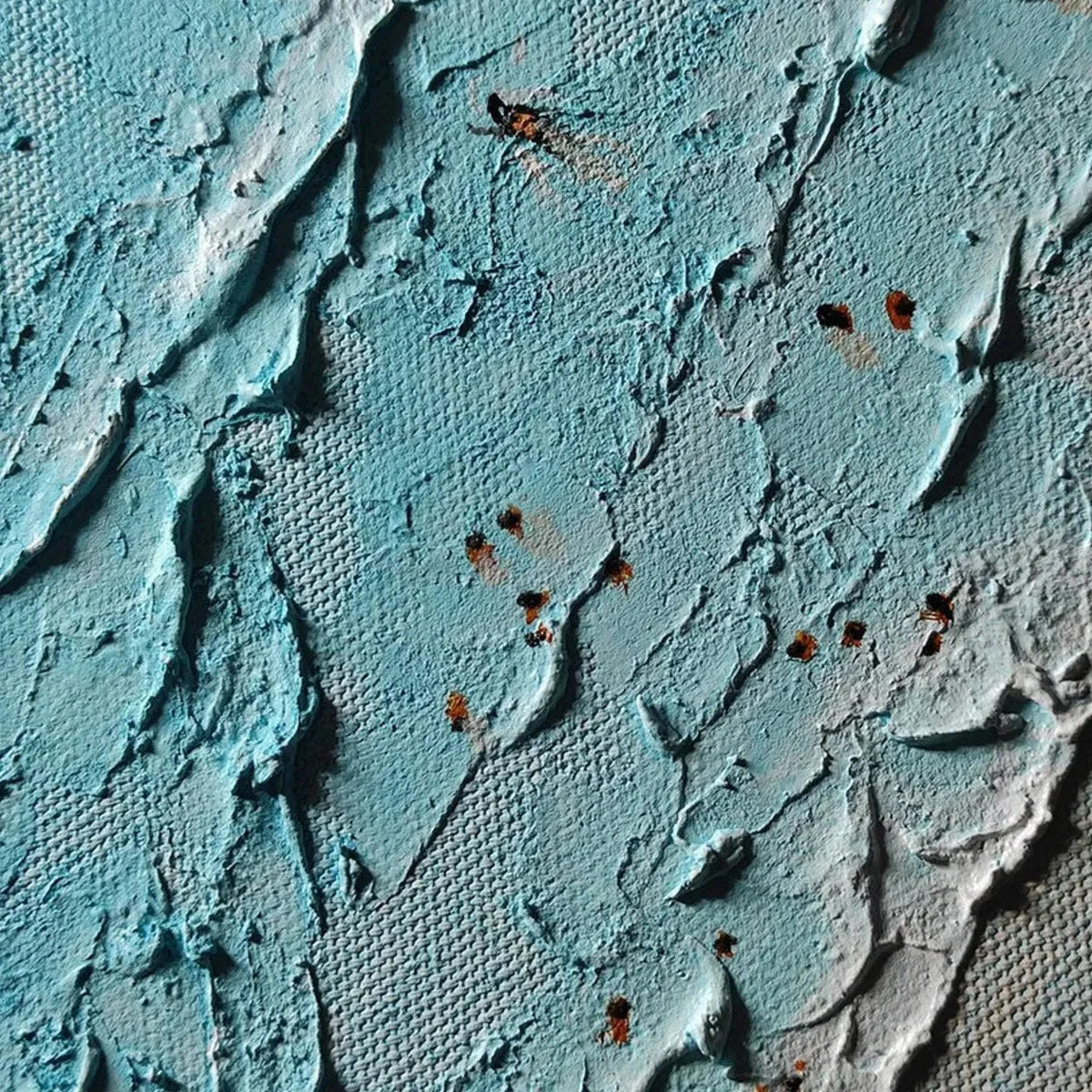 AERIAL VISTA: Impasto Beach Scene Oil Painting | rolled canvas, ready for custom framing