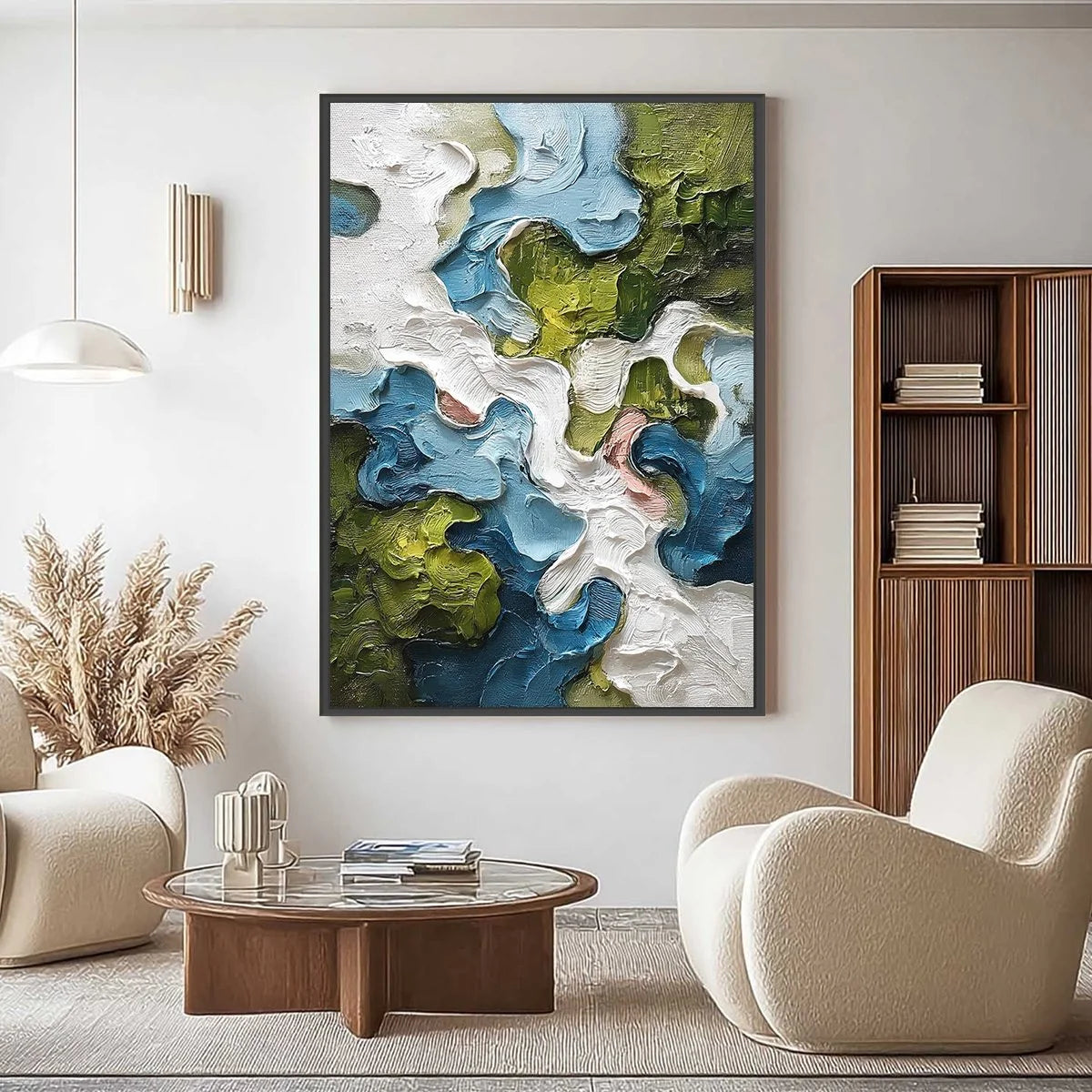 AERIALIS: Heavy Texture Abstract Landscape Oil Painting | textured closeup, raised brushwork detail