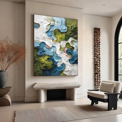 AERIALIS: Heavy Texture Abstract Landscape Oil Painting | multi palette, original bedroom art