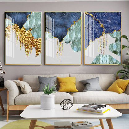 Afdrukbare muurkunst ingelijste muurkunst set van 3 afdrukken geometrische goude #14