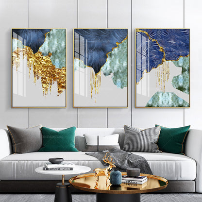 Afdrukbare muurkunst ingelijste muurkunst set van 3 afdrukken geometrische goude #1
