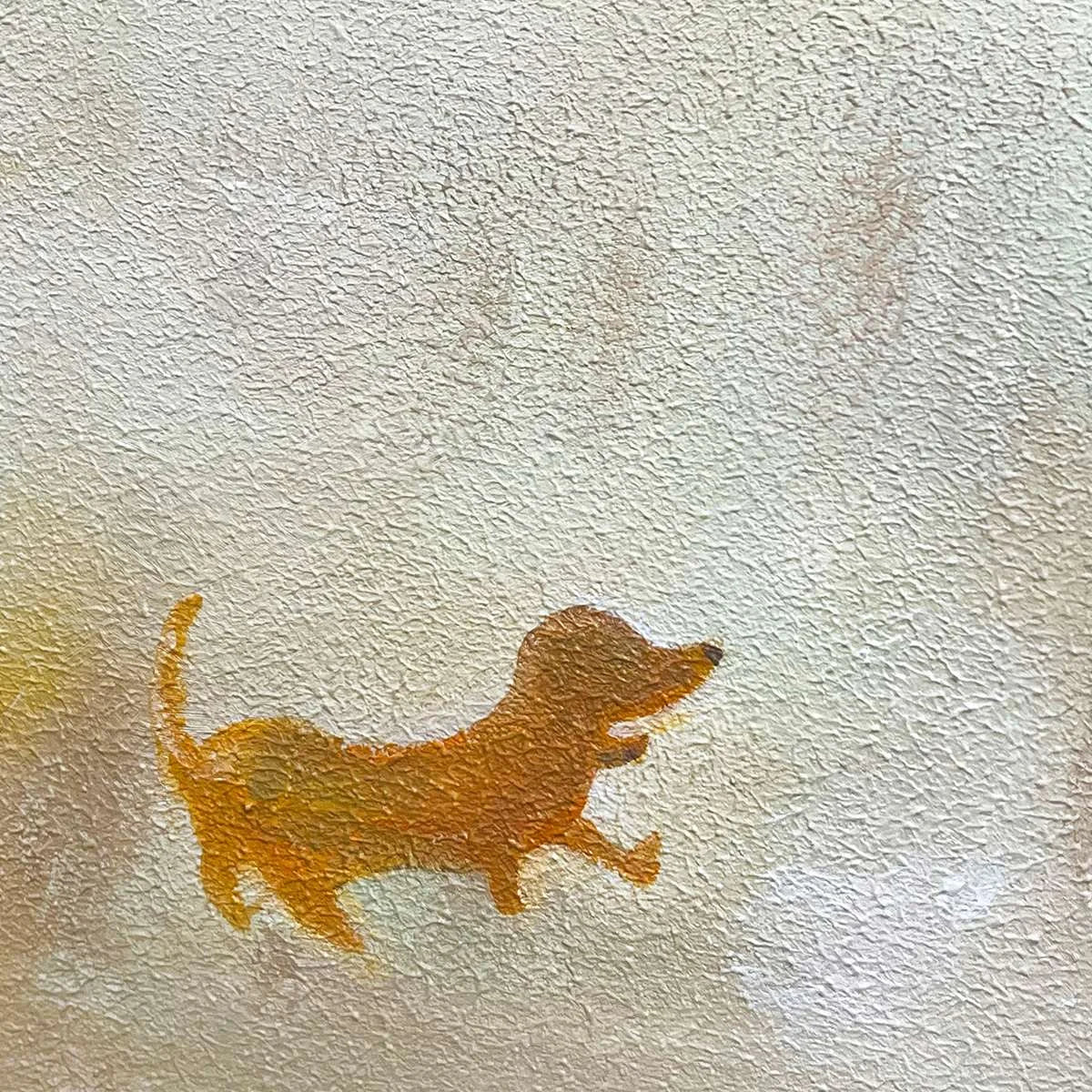 AFTERNOON STROLL: Minimalist Figurative Oil Painting | rectangular format, hand-painted canvas edge