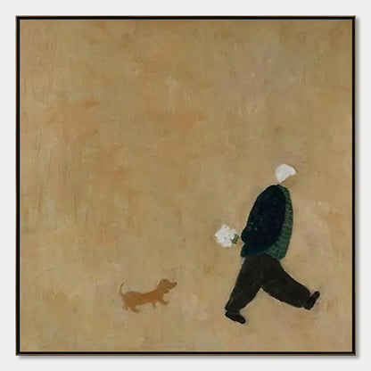 Afternoon Stroll abstract oil painting, hand-painted by UArtShow
