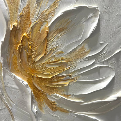 ALABASTER BLOOM: Textured Impasto Floral Oil Painting | multi palette, original bedroom art