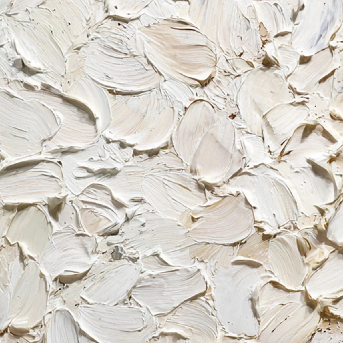 ALABASTER PETALS: Textured Wabi Sabi Abstract Impasto Painting | rolled canvas, ready for custom framing