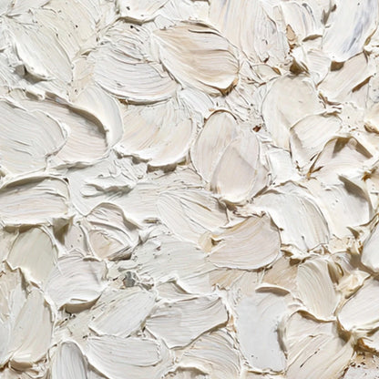 ALABASTER PETALS: Textured Wabi Sabi Abstract Impasto Painting | rolled canvas, ready for custom framing