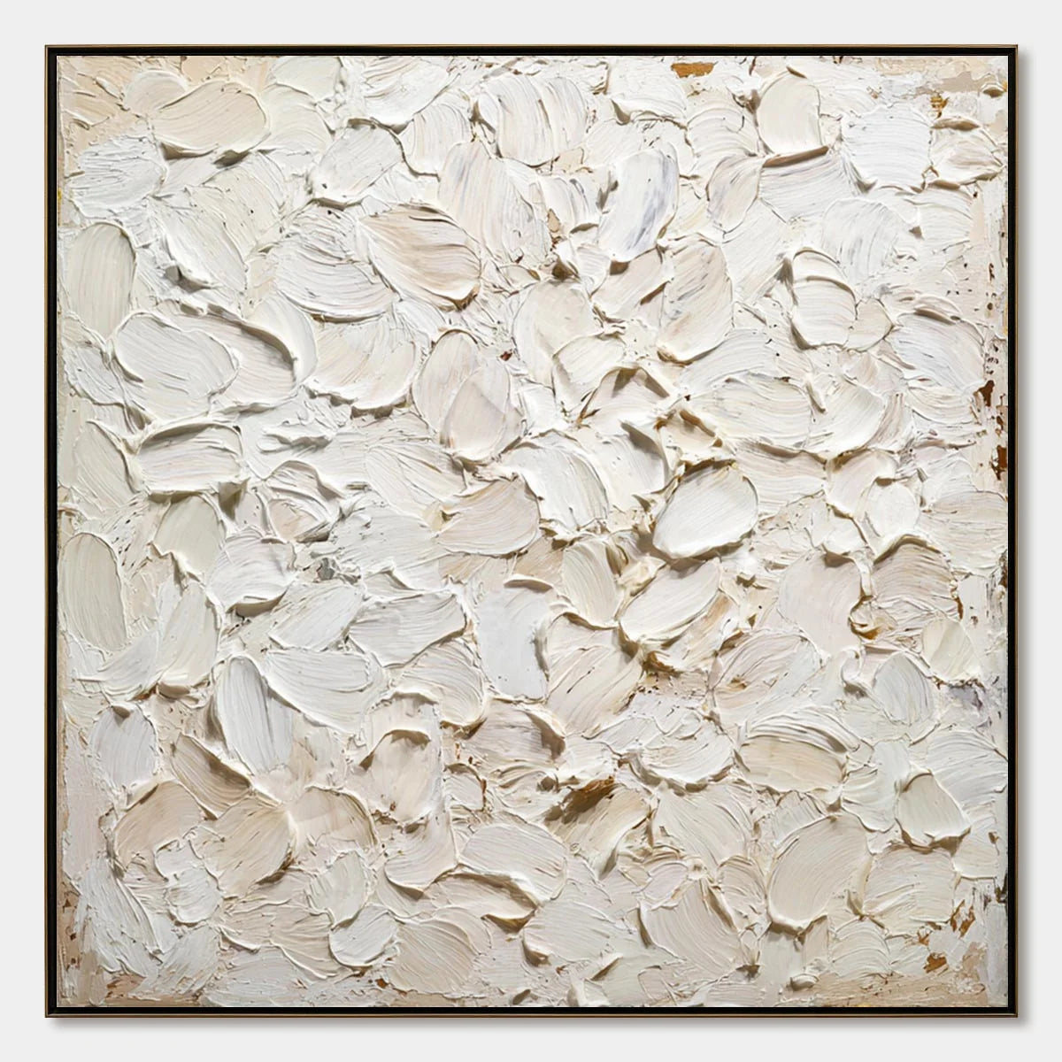 Alabaster Petals impasto painting, hand-painted by UArtShow