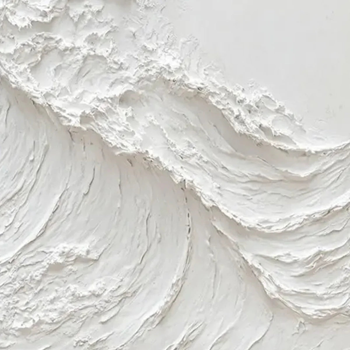 ALABASTER SWELL: Minimalist Textured Coastal Oil Painting | rectangular format, hand-painted canvas edge