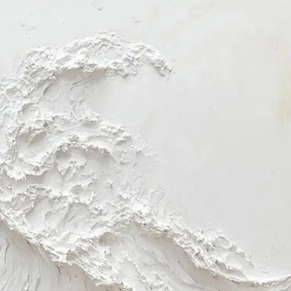 ALABASTER SWELL: Minimalist Textured Coastal Oil Painting | rolled canvas, ready for custom framing