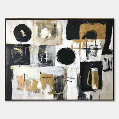 Alchemy Grid impasto painting, hand-painted by UArtShow