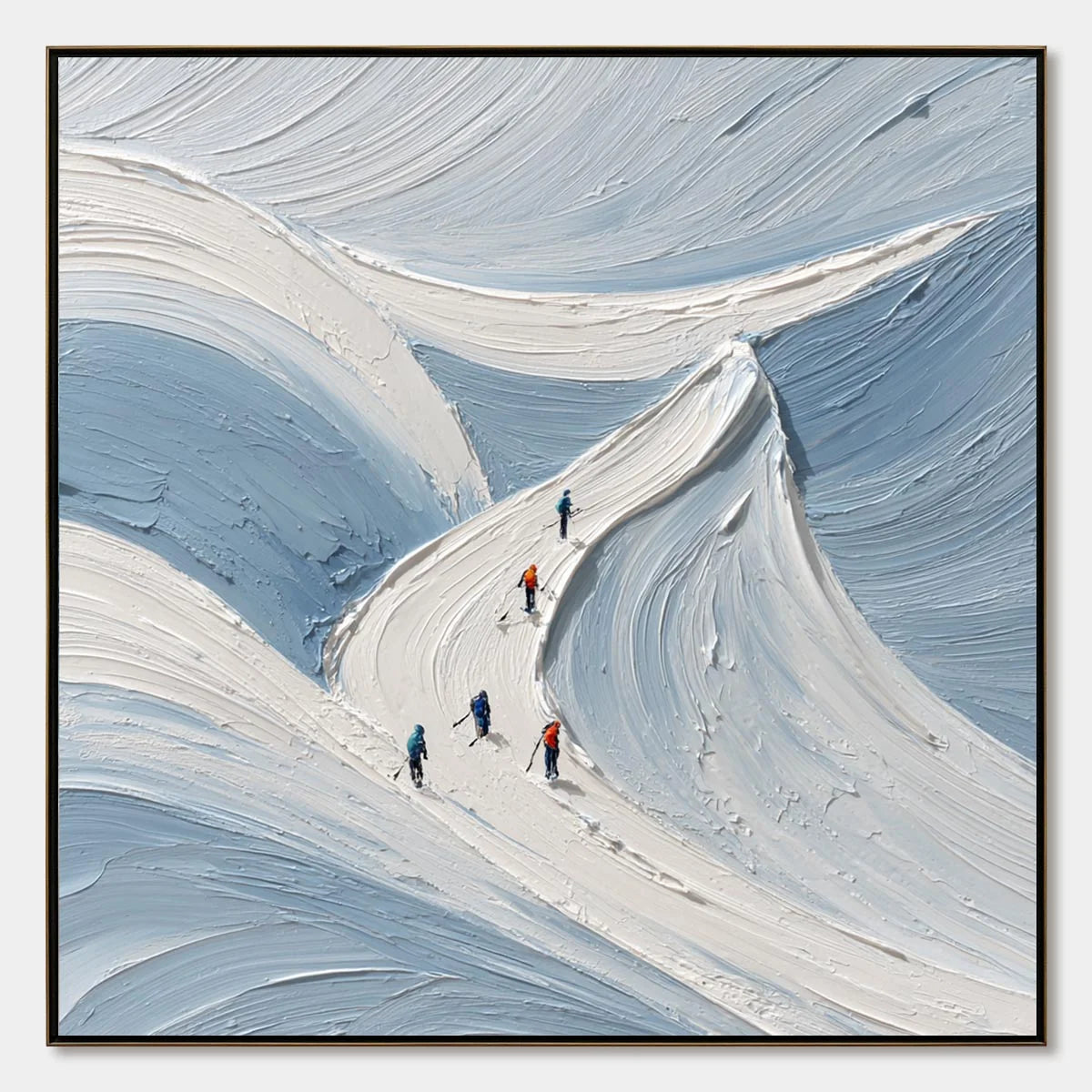 Alpine Ascent impasto painting, hand-painted by UArtShow