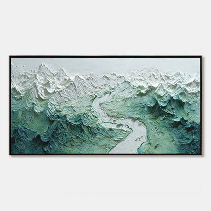 Alpine Current impasto painting, hand-painted by UArtShow