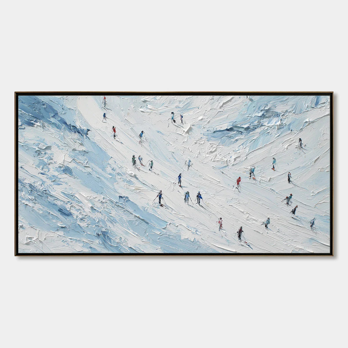 Alpine Descent impasto painting, hand-painted by UArtShow