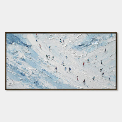 Alpine Descent impasto painting, hand-painted by UArtShow