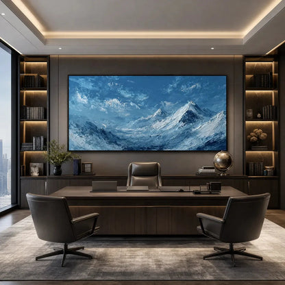 ALPINE ECHO: Textured Impasto Mountain Landscape Painting | rolled canvas, ready for custom framing