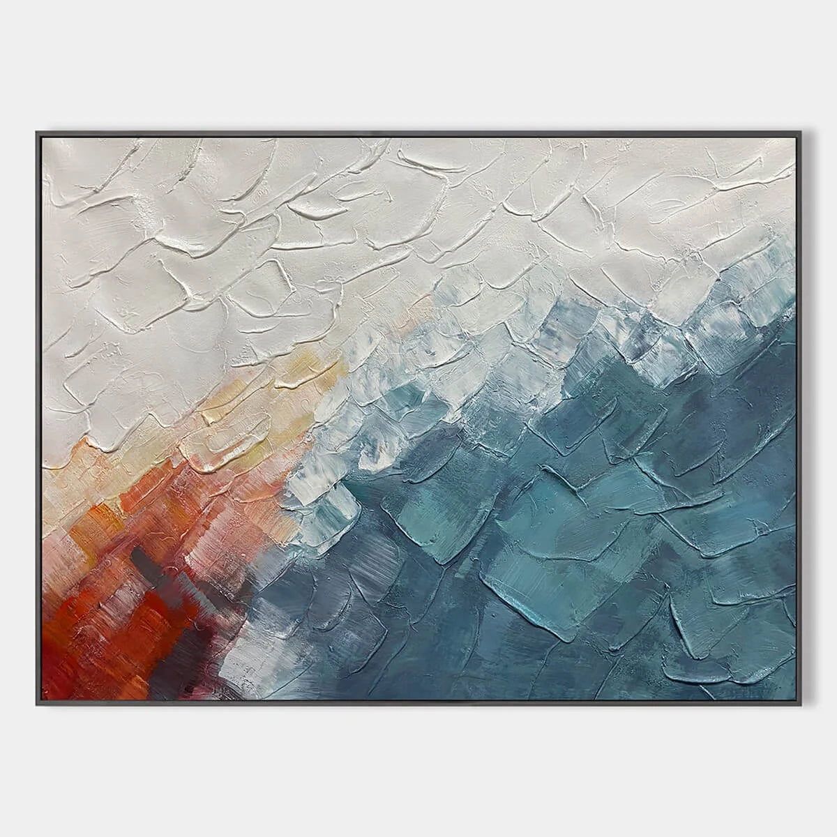 Alpine Glow impasto painting, hand-painted by UArtShow
