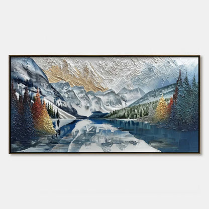 Alpine Glow impasto painting, hand-painted by UArtShow