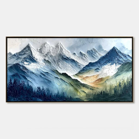 Alpine Majesty impasto painting, hand-painted by UArtShow