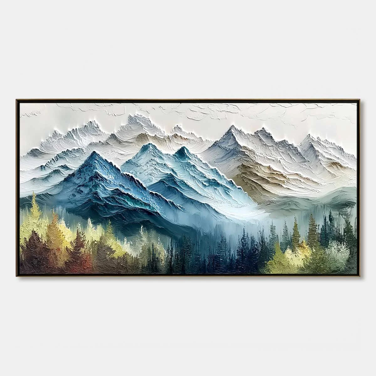 Alpine Majesty impasto painting, hand-painted by UArtShow