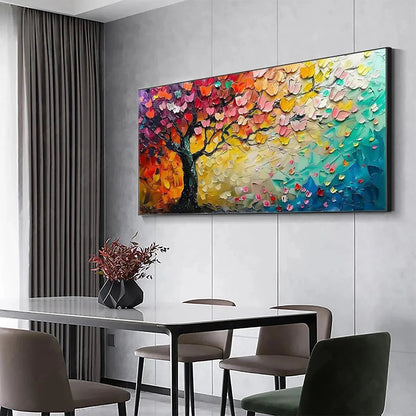 WHISPERS OF AUTUMN | gold frame stretched on neutral wall