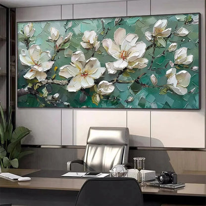 JADE MAGNOLIAS | rolled canvas, ready for custom framing