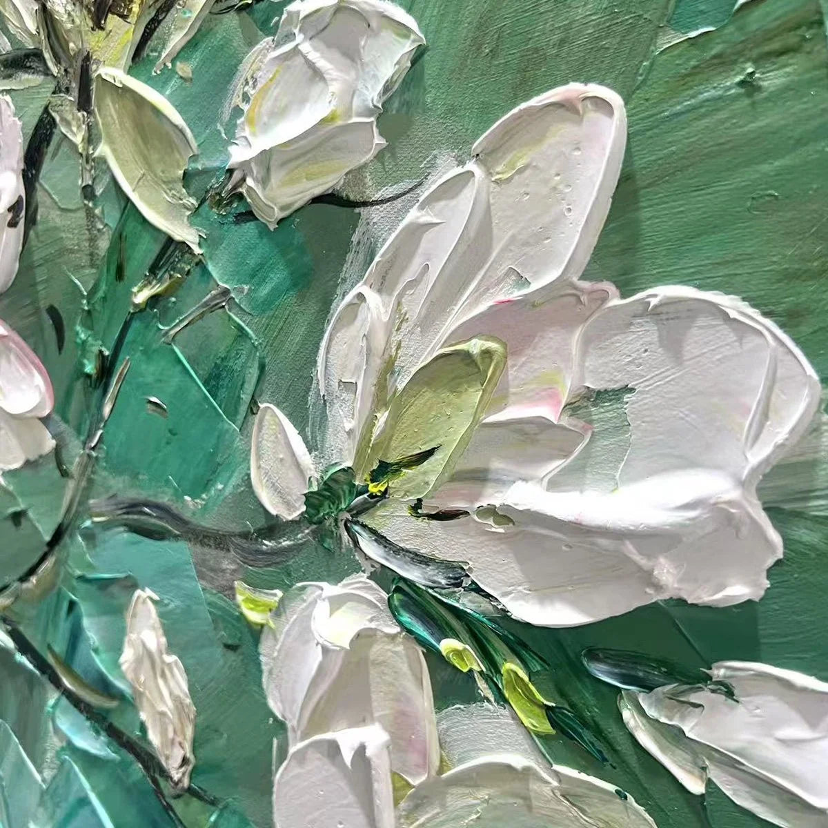 JADE MAGNOLIAS | black frame version on white wall